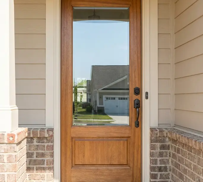 Entry door with restored hardware and glass after WowFix break-in recovery