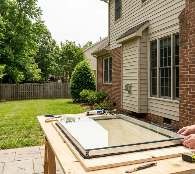 WowFix assembling a made-to-measure insulated glass unit with a rigid aluminum spacer