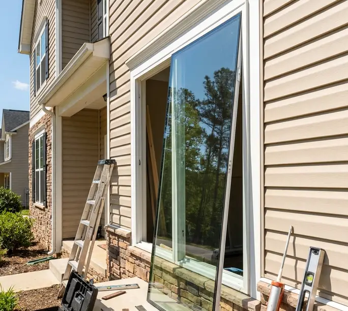 WowFix assembling a Low-E insulated glass unit for an Indian Trail window