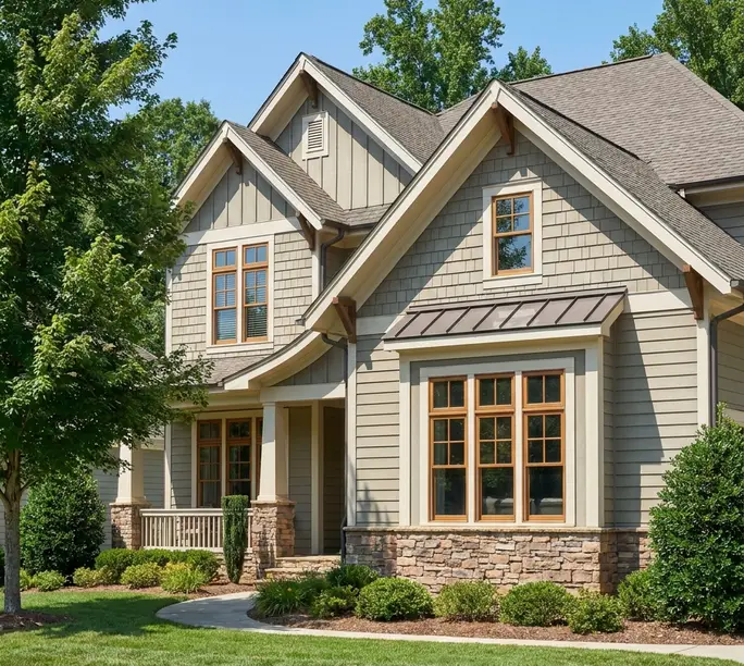 Well-fitted wood-framed windows in like-new condition