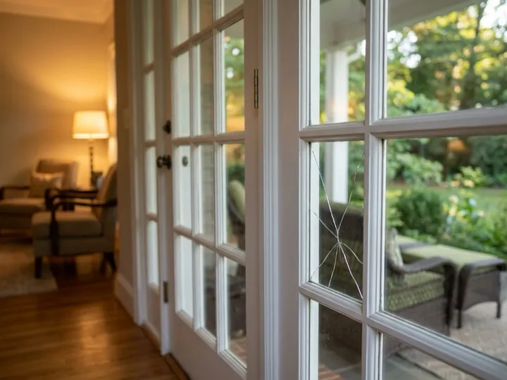French door glass lite replaced and matched to the original pattern
