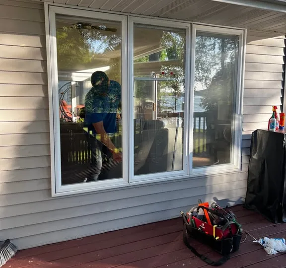 New window installed by WowFix in Charlotte when the old frame was beyond repair
