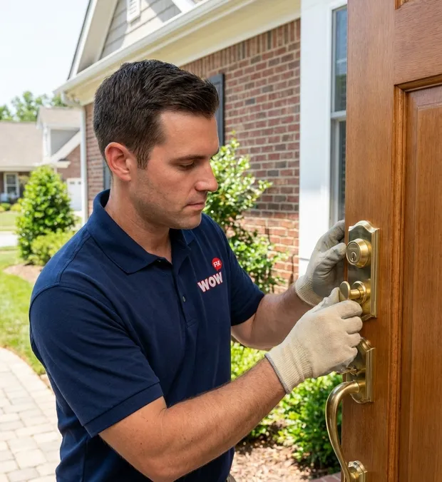 WowFix technician at a door hardware call