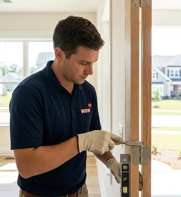 WowFix technician truing a door on site
