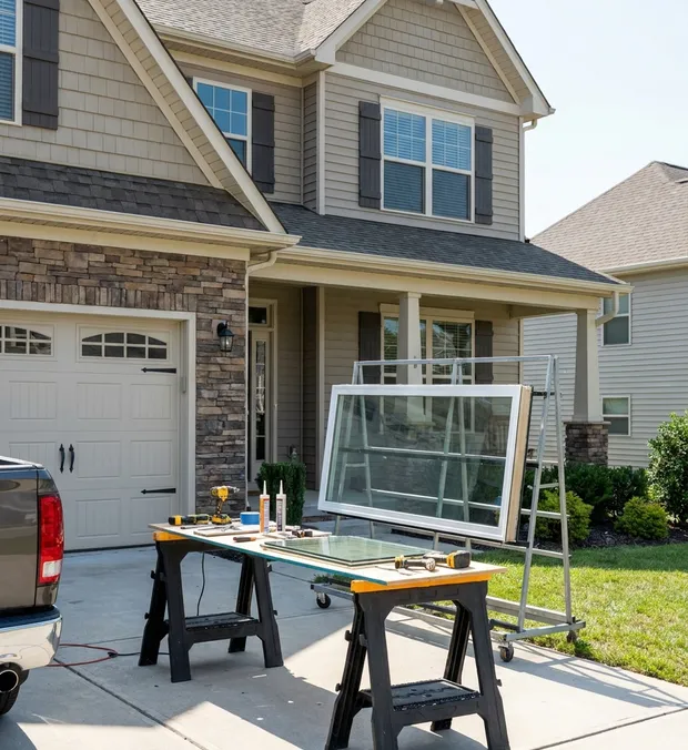 WowFix fabricating a sealed insulated glass unit for a Mooresville window
