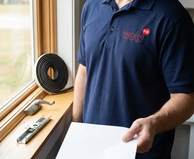 WowFix technician confirming a written seal tune-up price in Cary NC