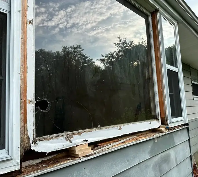 Rot along a window bottom rail found during a WowFix inspection