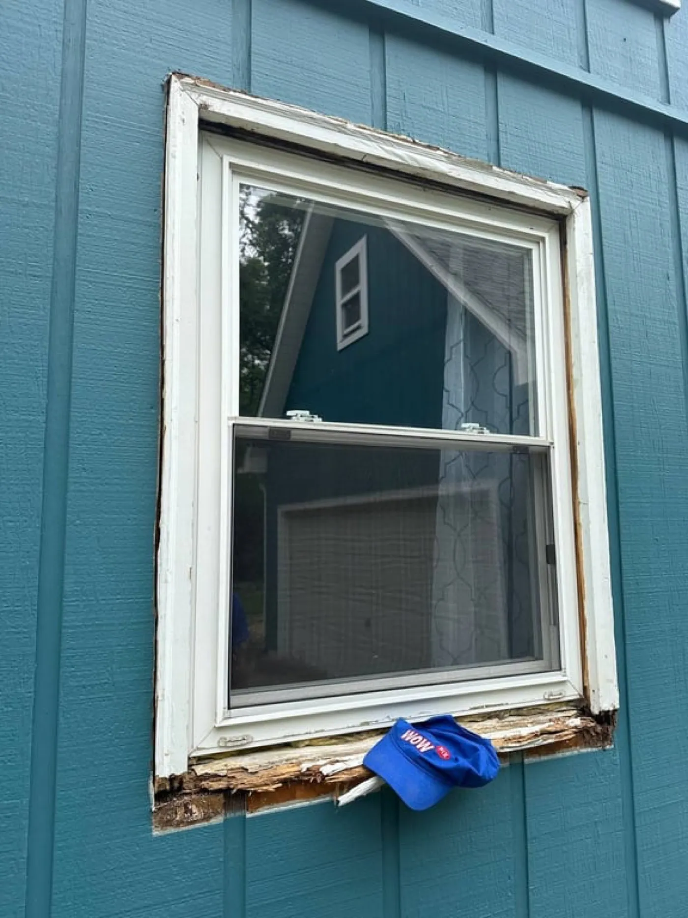 Rotted Window Sill Cut Out & Rebuilt with Real Wood image 1