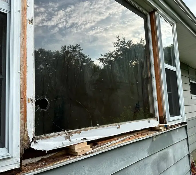 Weathered window sill gone soft at the exterior — probed during a WowFix visit