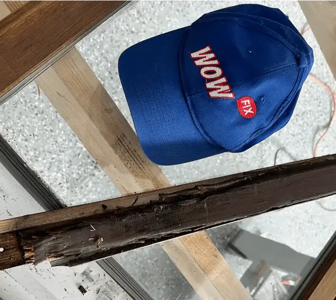 Decayed wood section removed clean before the WowFix rebuild