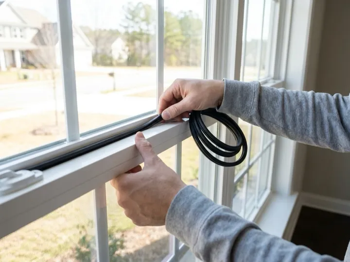 Fresh weatherstripping seated into a window sash channel