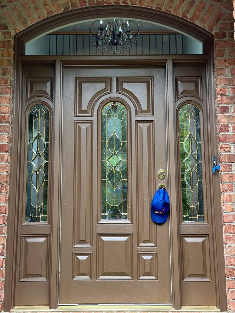entrance door repaired and branded wowfix hat